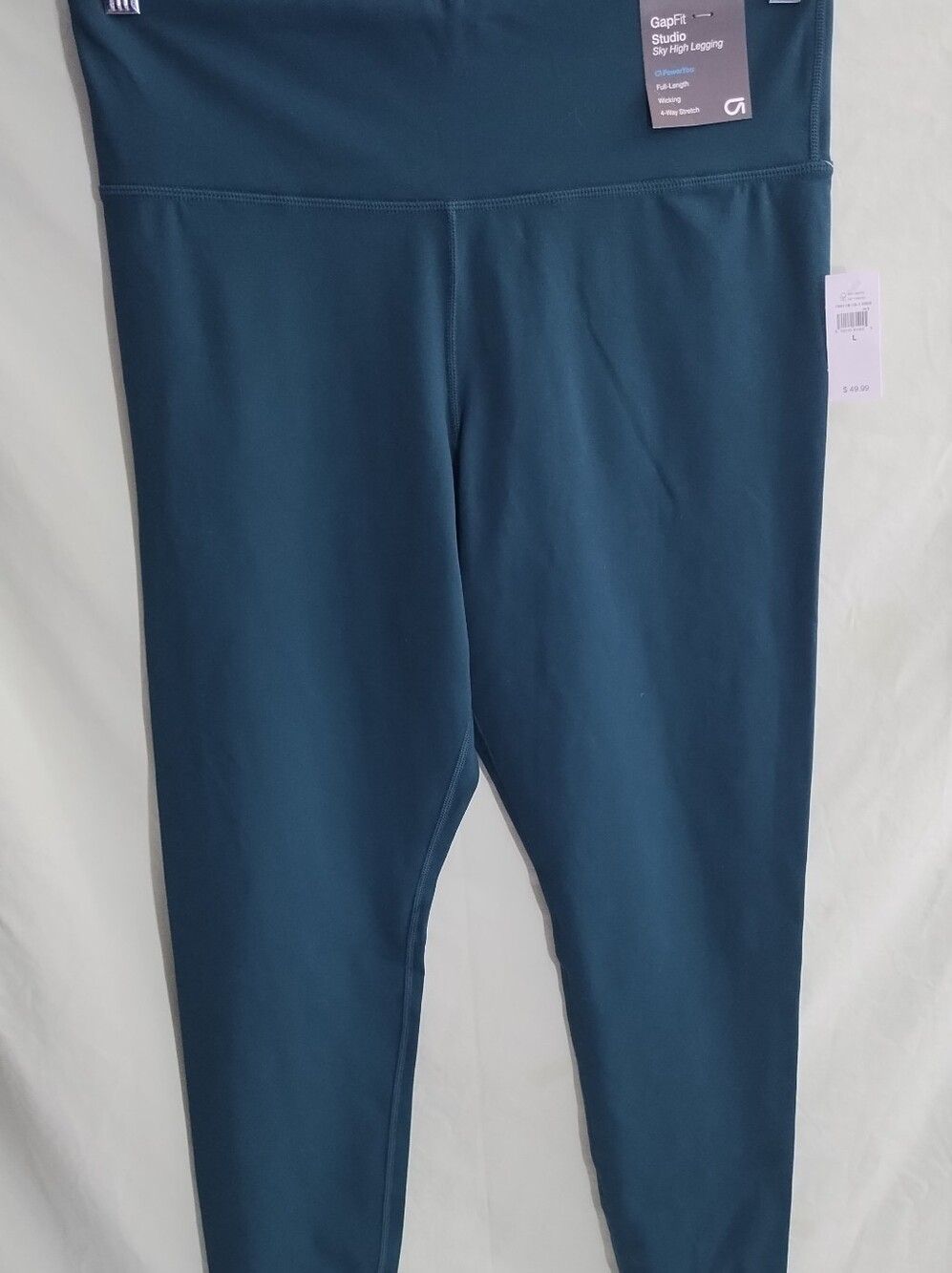 GapFit Studio Sky High Leggings Teal Women's Full Length Athletic Work Out YogaL